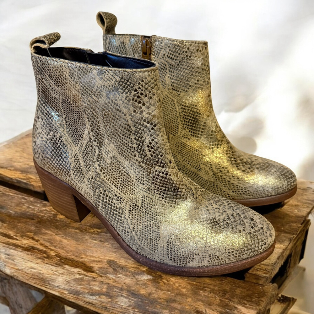 Band Of Gypsies Rodeo Snake Print Ankle Boots Size‎ 6.5 Brown New Without Box